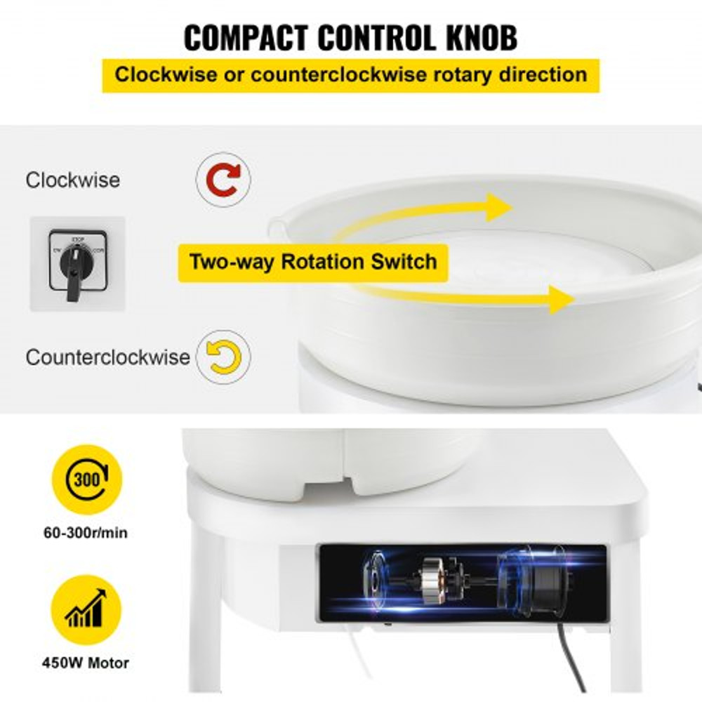450W Electric Pottery Wheel For Adults Pottery Forming Machine With Foot Pedal For DIY Clay Art Cra 4