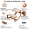 Ergonomic Kneeling Chair for Better Posture, Heavy Duty Wooden Kneeling Stool for Office, Meditation & Home Use