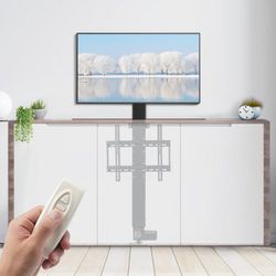 stroke motorized tv lift with remote control, height adjustable 38–65 inch, tv mount bracket fits max