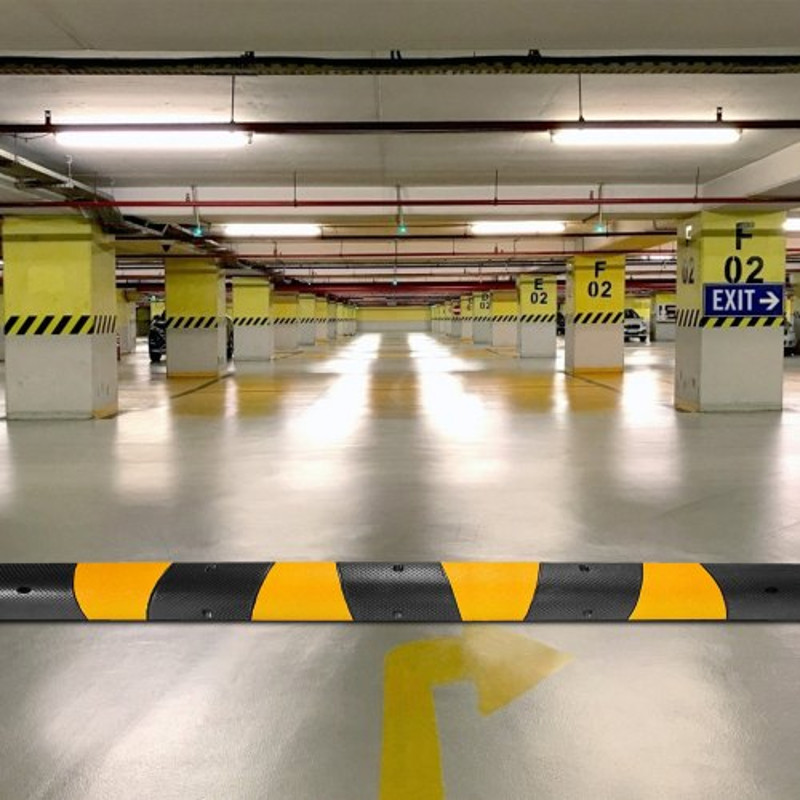 6 Feet Heavy Duty Rubber Driveway Speed Bump 2Channel Cable Protector Ramp For Garage Gravel Asphal 0