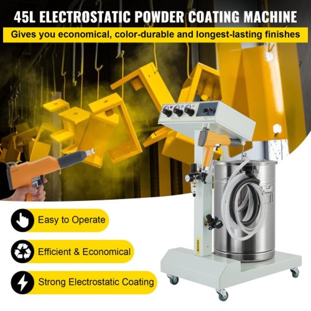 40W 50L Electrostatic Powder Coating Machine With Spray Gun 550gmin WX101 System 2