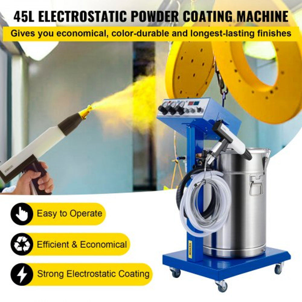 50W 45L Electrostatic Powder Coating Machine With Spraying Gun 450gMin WX958 Powder Coating System 2