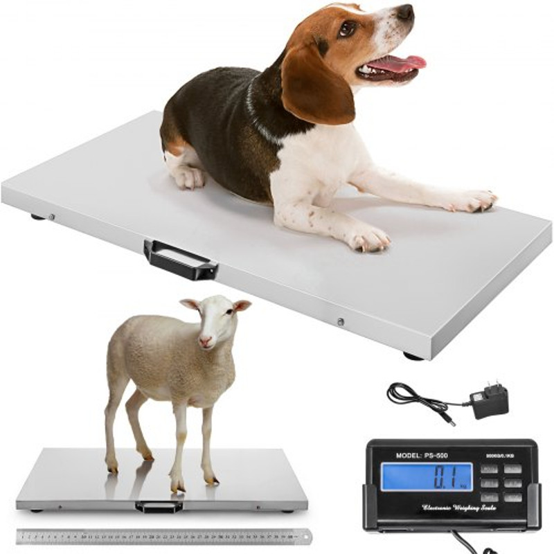 Large Pet Vet Scale 1100LB Digital Livestock Scale With Stainless Steel Platform For Dogs Hogs Shee 0
