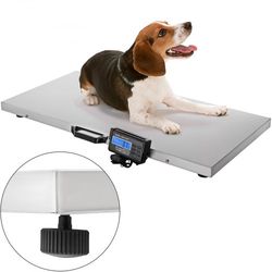 880lb stainless steel vet scale, heavy-duty digital livestock scale for large animals, dogs, pigs & goats