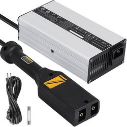 club car & yamaha golf cart charger, 36v 5a smart battery charger with aluminum housing & cooling fan