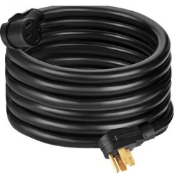 rv power cord amp, awg heavy-duty extension cable for camper, trailer, motorhome, truck with weatherproof grip end