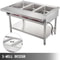 Commercial Electric Food Warmer Pot Steam Table Food Warmer Quart/Pan with Lids, Cutting Board, Stainless Steel Counter