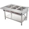 Commercial Electric Food Warmer Pot Steam Table Food Warmer Quart/Pan with Lids, Cutting Board, Stainless Steel Counter