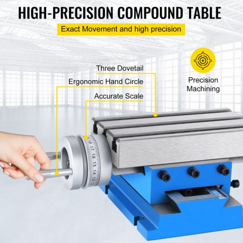 Precision Milling Machine Work Table Slide, Compound Cross Slide Milling Table for Drill Press, Bench Vise, Metal Lathe