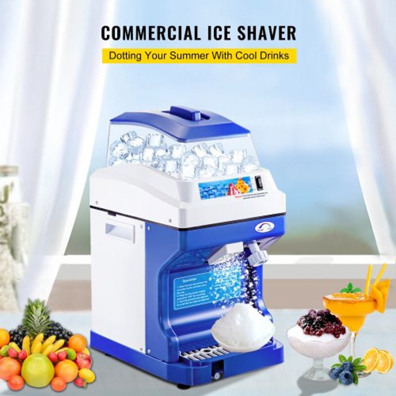 Commercial Ice Shaver Crusher LBS Hopper, Tabletop Electric Snow Cone Maker, 320 RPM for Parties, Events & Snack Bars