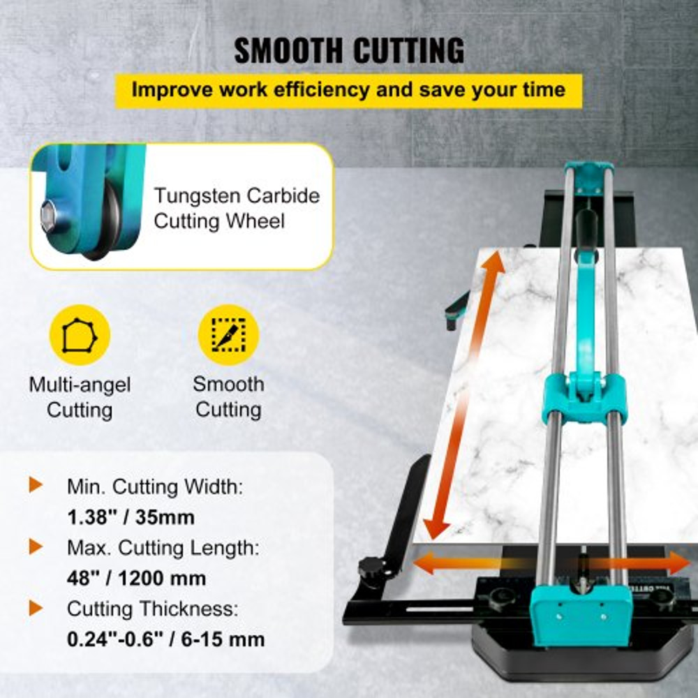 Heavy-Duty Manual Tile Cutter for Porcelain & Ceramic Tiles, Precise Tile Cutting Tool w/ Infrared Laser