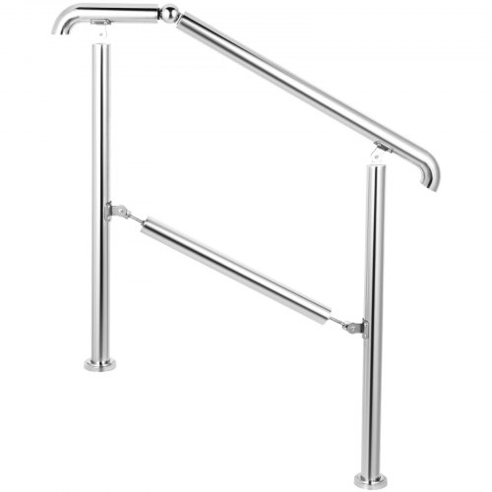 Stainless Steel Transitional Handrail Adjustable For 23 Steps 441lb Capacity IndoorOutdoor Step Rai 9