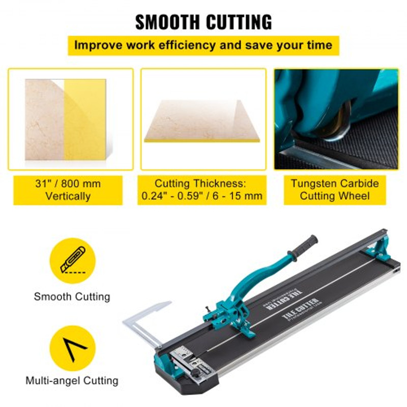 31 Inch Manual Tile Cutter Single Rail W Precise Laser Positioning Alloy Cutter Wheel Ergonomic Ha 3