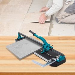 31 inch manual tile cutter, single rail w/ precise laser positioning, alloy cutter wheel & ergonomic handle
