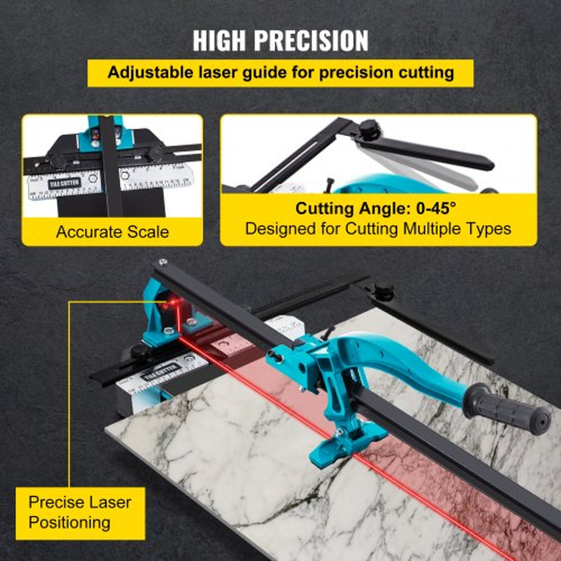 40 Inch Manual Tile Cutter Single Rail With Double Brackets Precise Laser For Precision Cutting 4