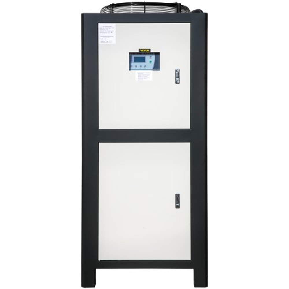 Air-Cooled Water Chiller w/ Micro-Computer Control, Industrial Capacity 15HP Chiller Machine w/ Finned Condenser