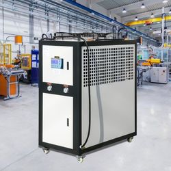 6-ton air-cooled water chiller, finned condenser, micro-computer control, 53l stainless steel water tank