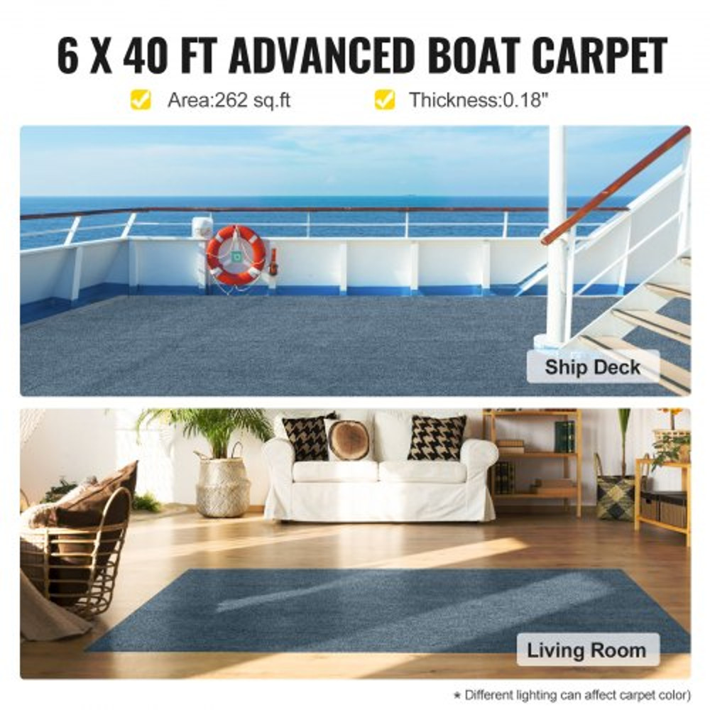 VEVOR Gray Marine Carpet 6 Ft X 393 Ft Marine Carpeting Marine Grade Carpet For Boats With Waterpro 2