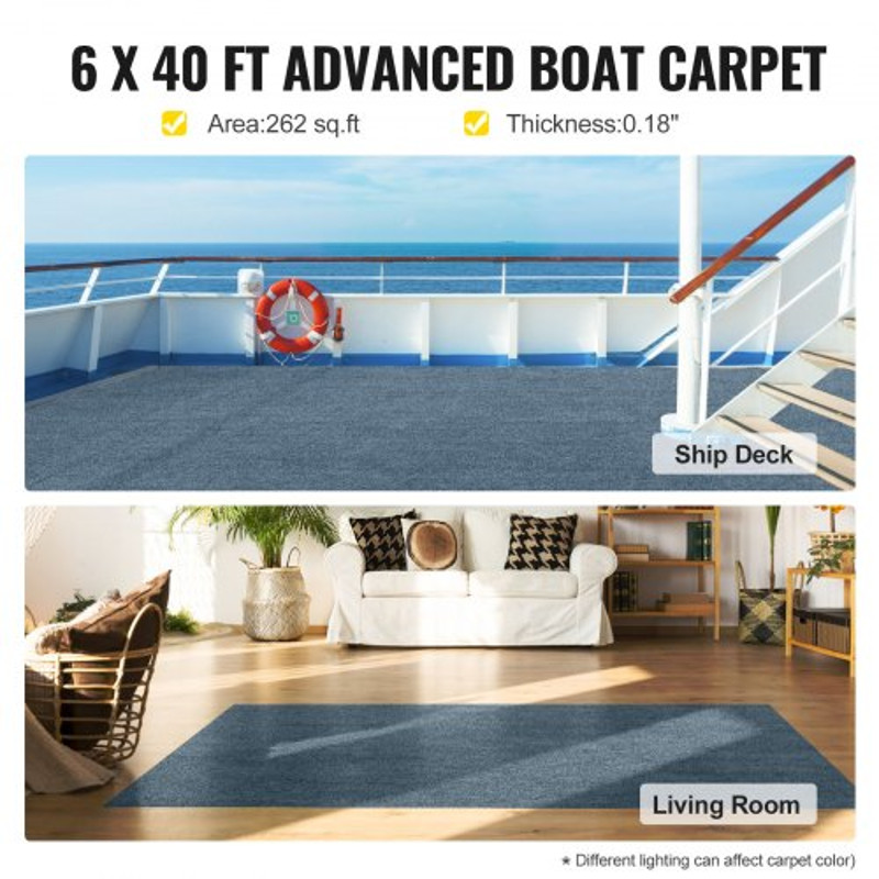 VEVOR Gray Marine Carpet 6 Ft X 393 Ft Marine Carpeting Marine Grade Carpet For Boats With Waterpro 2