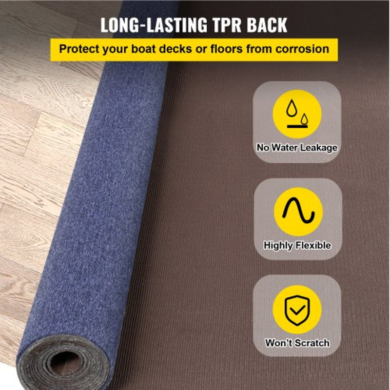 6x295 Ft Deep Blue Marine Carpet Waterproof Outdoor Rug With NonSlip Backing For Boats Patios Deck 4