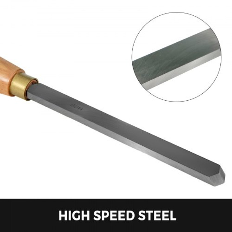 Woodworking Lathe Chisel, High-Speed Steel Wood Lathe Cutting & Carving Tools for Hardwood, Bonus Chisel & Wooden Tool