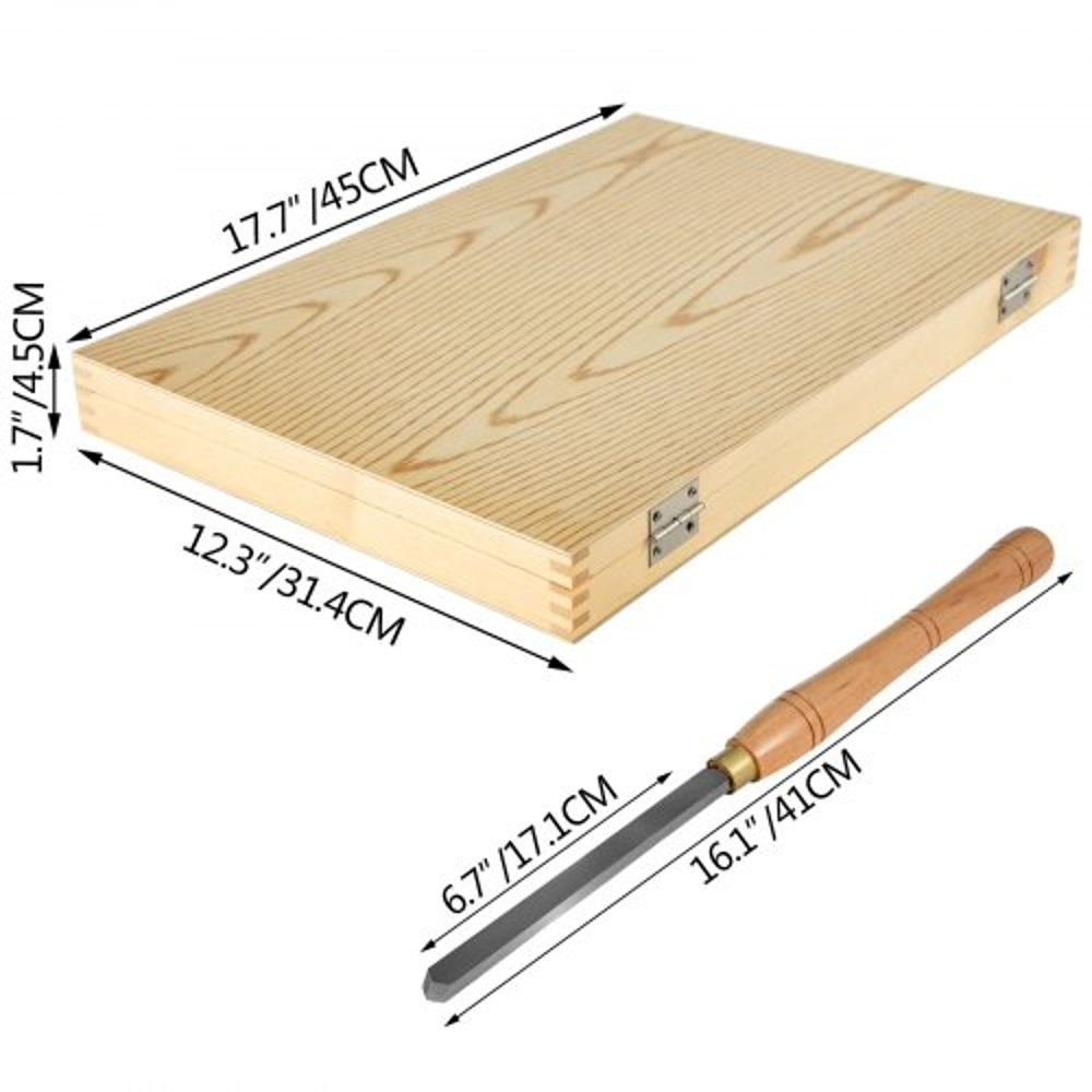 Woodworking Lathe Chisel, High-Speed Steel Wood Lathe Cutting & Carving Tools for Hardwood, Bonus Chisel & Wooden Tool