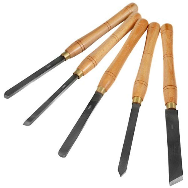 Woodworking Lathe Chisel, High-Speed Steel Wood Lathe Cutting & Carving Tools for Hardwood, Bonus Chisel & Wooden Tool