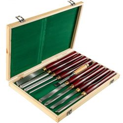 woodworking lathe chisel set, hss steel wood turning tools with wooden case, professional lathe chisels