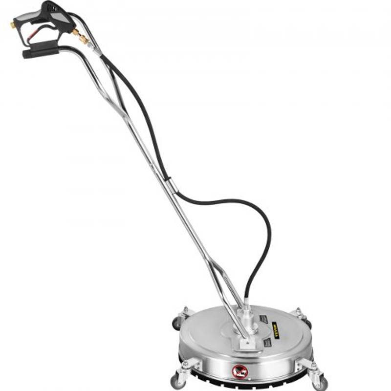 Commercial Pressure Washer Surface Cleaner with Nozzles, 4000 PSI Max, Stainless Steel Frame, Swivel Dual Handle