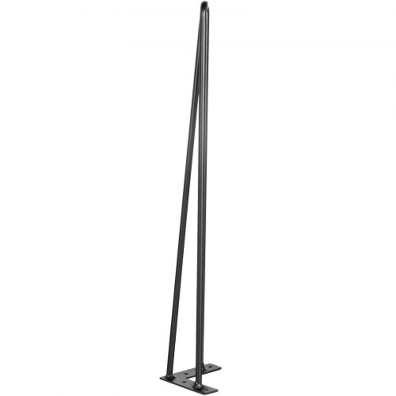 Hairpin Desk Legs, Rod Carbon Steel Black Furniture Legs, 220lbs Each Load Capacity for Table, Bench, DIY Heavy Duty