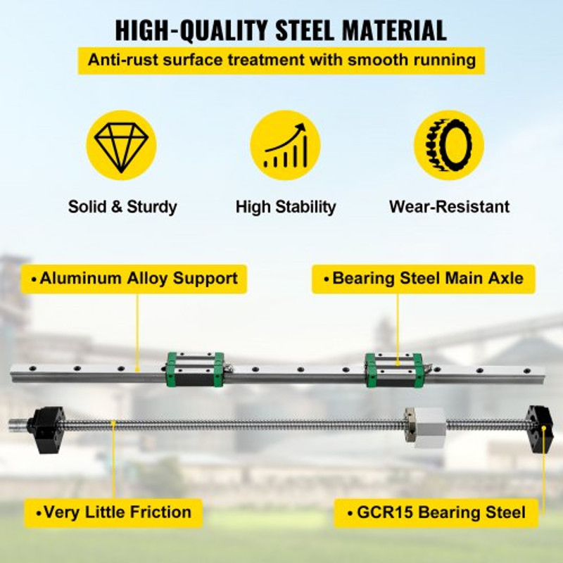 Precision Linear Guide Rail Set 2x HGR201000mm Rails RM1605 Ballscrew 4 Blocks End Supports For CN 3