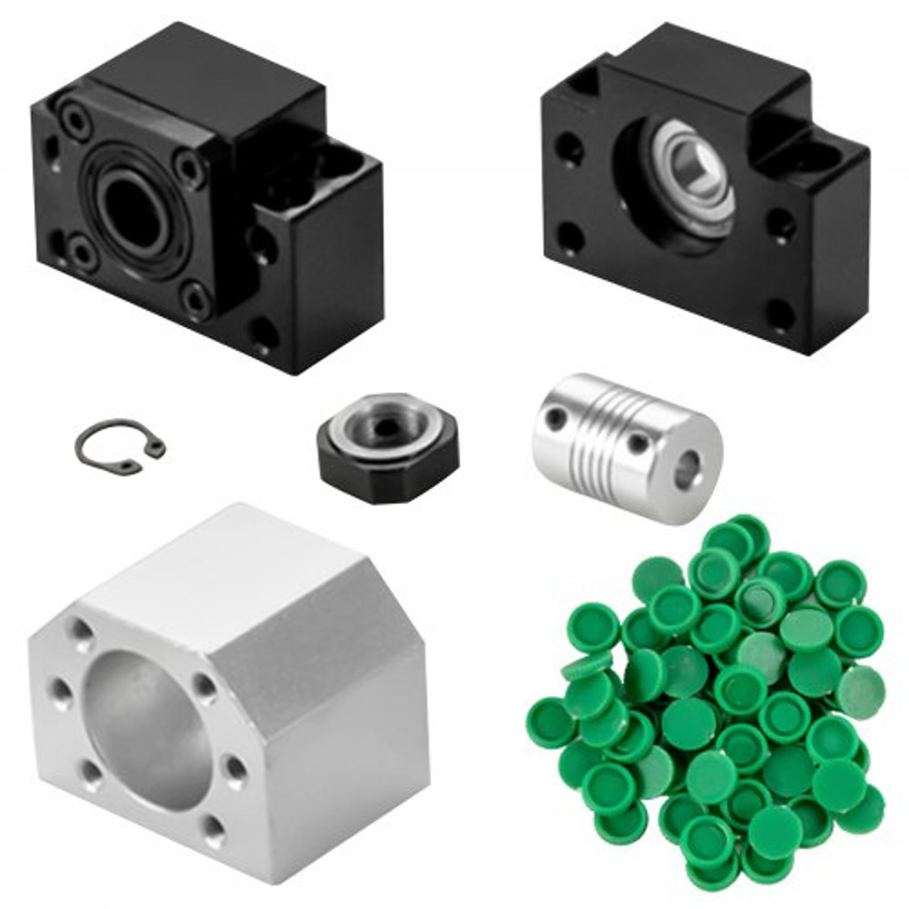 Precision Linear Guide Rail Set 2x HGR201000mm Rails RM1605 Ballscrew 4 Blocks End Supports For CN 9