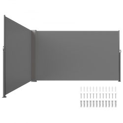 71"x236" retractable side awning, full aluminum rust-proof patio sunshine screen, outdoor privacy divider