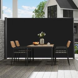 retractable side awning, full aluminum rust-proof outdoor privacy screen & patio wind blocker with sun shade protection