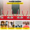 6 PCS Silver Stanchions Posts Stainless Steel Queue Post With Red Velvet Rope 38In Indoor Outdoor 2