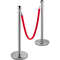 6 PCS Silver Stanchions Posts Stainless Steel Queue Post With Red Velvet Rope 38In Indoor Outdoor 7