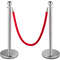 6 PCS Silver Stanchions Posts Stainless Steel Queue Post With Red Velvet Rope 38In Indoor Outdoor 8