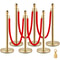 Stainless Steel Stanchion Queue Post 6 PCS Gold Premium Crowd Control Barriers With 5FT Red Ropes 1