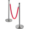 6 PCS Silver Stanchions Posts Stainless Steel Queue Post With Red Velvet Rope 38In Indoor Outdoor 9