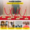 Stainless Steel Stanchion Queue Post 6 PCS Gold Premium Crowd Control Barriers With 5FT Red Ropes 2