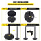 Stainless Steel Stanchion Posts 6 PCS Black Retractable Belt Barriers 4Way Adjustable Queue System 6