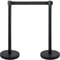 Stainless Steel Stanchion Posts 6 PCS Black Retractable Belt Barriers 4Way Adjustable Queue System 7