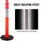 12-Pack Traffic Delineator Posts 44 Inch Height, Channelizer Cones Post Kit with 10-Inch Reflective Band