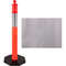 12-Pack Traffic Delineator Posts 44 Inch Height, Channelizer Cones Post Kit with 10-Inch Reflective Band
