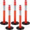 5Pack Delineator Posts 44 Inch Height Orange PE Delineator Post Kit With 10 Inch Reflective Band 1