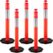 5Pack Delineator Posts 44 Inch Height Orange PE Delineator Post Kit With 10 Inch Reflective Band 1