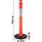 5Pack Delineator Posts 44 Inch Height Orange PE Delineator Post Kit With 10 Inch Reflective Band 8