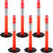 6Pack Traffic Delineator Posts 44 Inch Height PE Delineator Cones Post Kit With 10Inch Reflective B 1