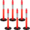6Pack Traffic Delineator Posts 44 Inch Height PE Delineator Cones Post Kit With 10Inch Reflective B 1