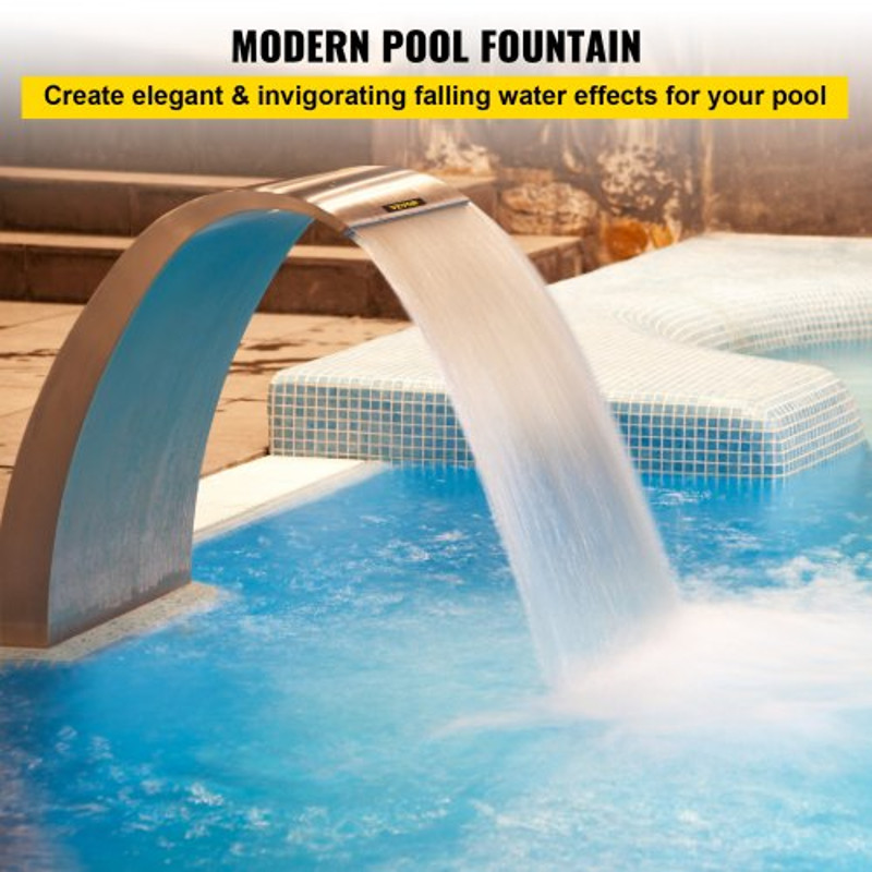 Stainless Steel Pool Waterfall Fountain, Cascade Blade for Outdoor Pools, Garden Ponds, and Modern Water Features